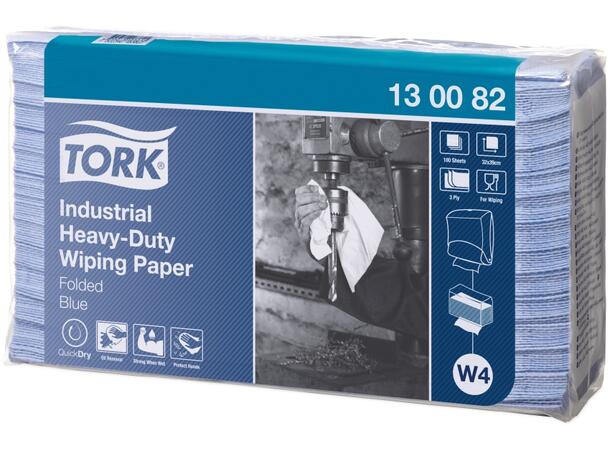 Tørkeark TORK Plus sterk 3L W4 blå (100) Ekstra sterkt/absorberende tørkeark 
